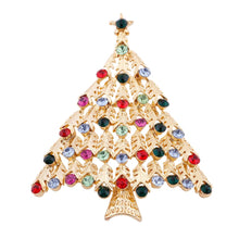 Load image into Gallery viewer, Alloy Rhinestone Auspicious Christmas Tree brooches Brooch Pin